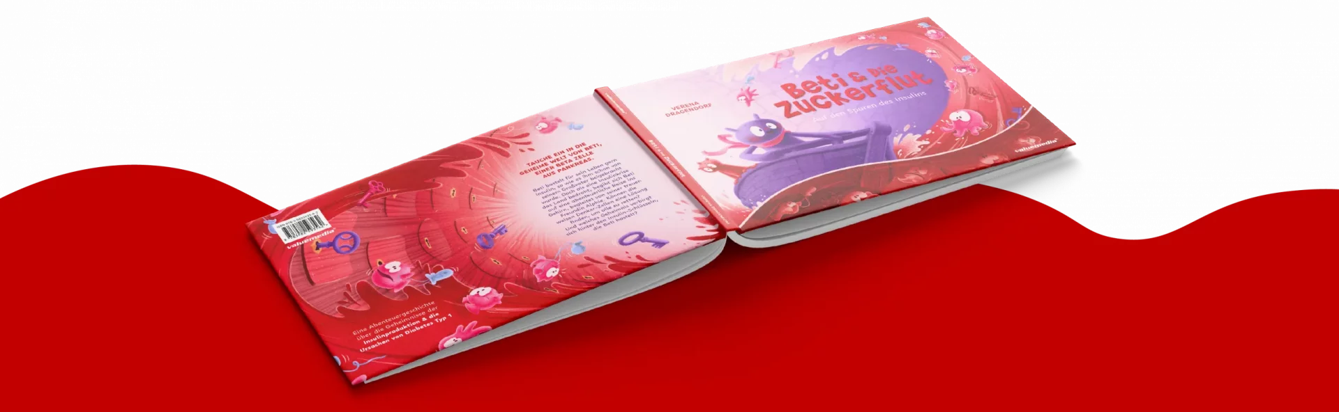 Footer-Beti Vollständiges Buchcover aufgeschlagen, Beti & die Zuckerflut